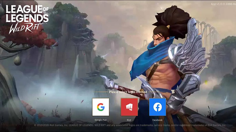 Connection screen Wild Rift